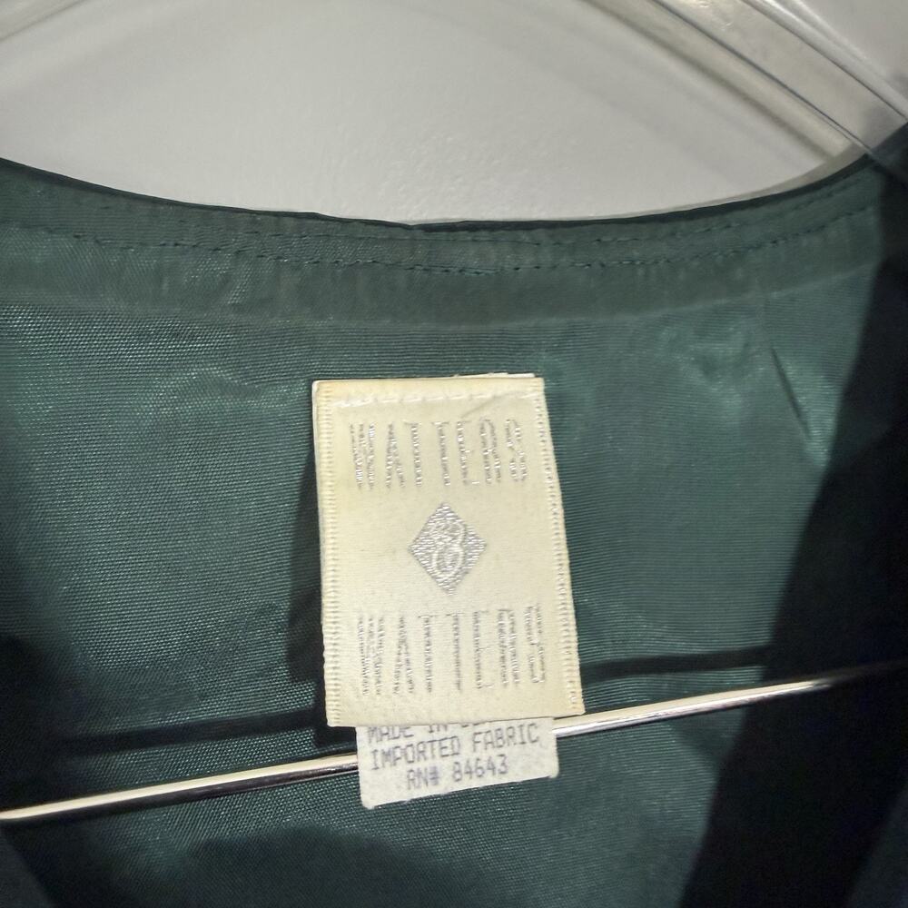 VTG Watters & Watters Top Embellished Buttons 12 Elegant Drama Formal Green - Picture 3 of 6